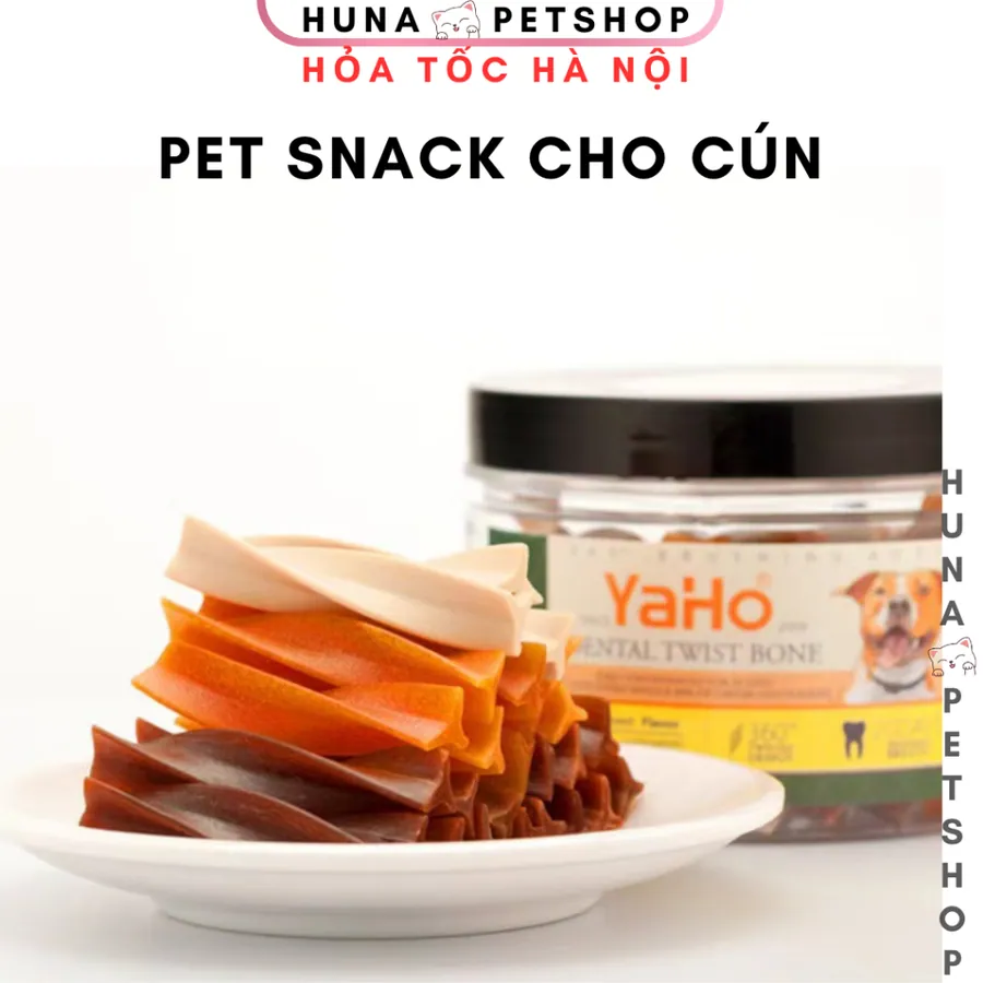 Xương Gặm Yaho, Bánh thưởng, Pet snack Chắc Khoẻ Sạch Răng Cho Chó - Hộp 165g