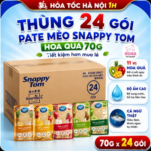 [Thùng 24 Gói] Pate Snappy Tom TRÁI CÂY Pate Cho Mèo Gói 70g