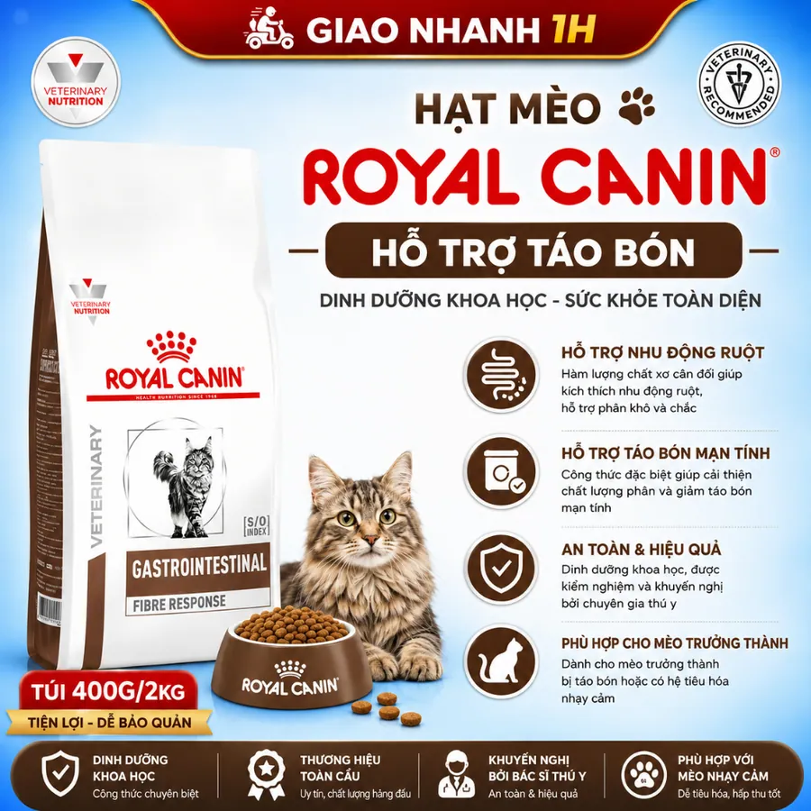 Hạt Mèo Royal Canin Fibre Response (400g/2kg) - Hỗ Trợ Tiêu Hóa, Táo Bón
