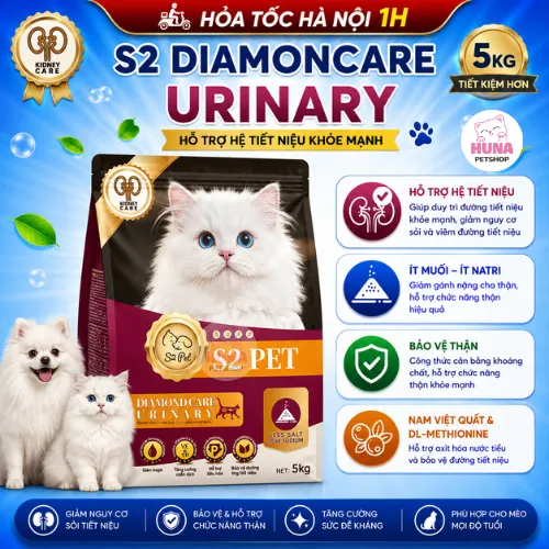 Hạt Mèo S2 Pet Diamond Care Urinary 1KG/5KG Hỗ Trợ Tiết Niệu, Giảm Nguy Cơ Sỏi Struvite