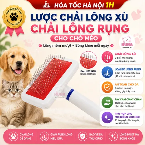 Lược Chải Lông Cho Chó Mèo Đầu Bi Chống Xước – Massage & Đánh Bông Lông Tự Nhiên