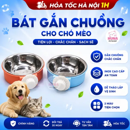 Bát gắn chuồng cho chó mèo dễ dàng lắp đặt tiện lợi