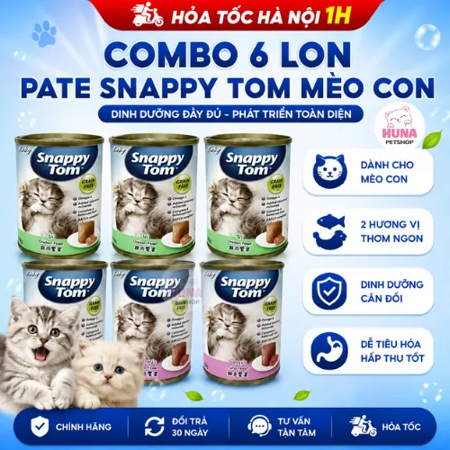 Combo 6 Pate mèo Snappy Tom Cho Mèo Con