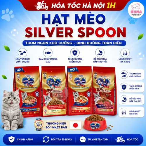 Thức Ăn Hạt Cho Mèo Silver Spoon Nhật Bản Hỗ trợ tiêu hóa