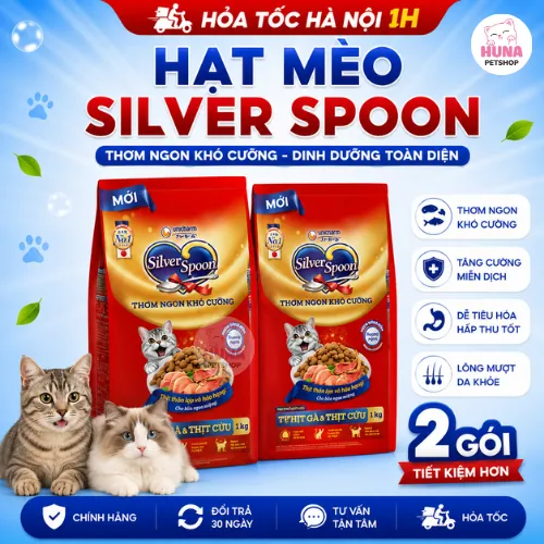 Combo tiết kiệm - 2 túi 1kg Hạt Mèo Silver Spoon Nhật Bản Hỗ trợ tiêu hóa