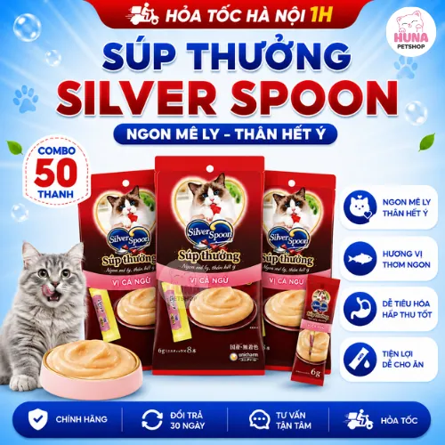 1 hộp 50 thanh - Súp thưởng cho mèo Silver Spoon dạng thanh