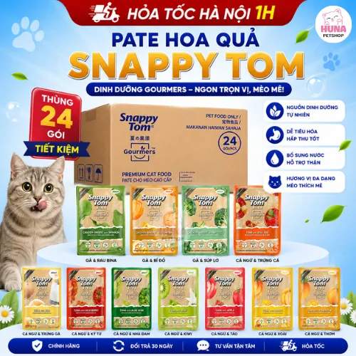 [Thùng 24 Gói] Pate Snappy Tom hoa quả Pate Cho Mèo Gói 70g