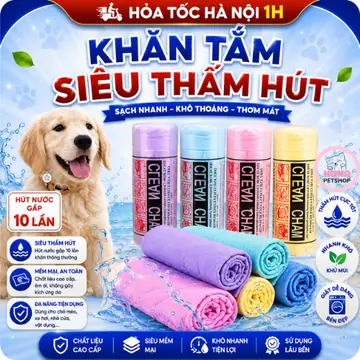 Khăn Tắm CLEAN CHARM Chó Mèo Siêu Thấm Nước Có Hộp Xịn