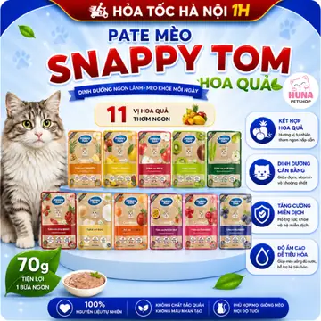 Combo 10 gói Pate Snappy Tom TRÁI CÂY Pate Cho Mèo Gói 70g