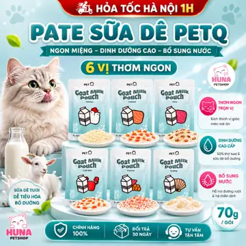 Pate Sữa Dê Cho Mèo PetQ 70g - Dễ Hấp Thu - Bổ Sung Nước - Nhiều Vị
