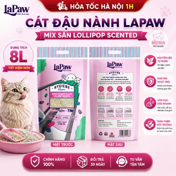 Cát vệ sinh hữu cơ đậu nành Lapaw lollipop mix cát sắn cao cấp 8L/ 2,5 KG