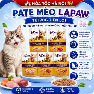 LaPaw Pate gói thịt thật dạng thạch cho mèo thèm ăn mọi lứa tuổi 70G