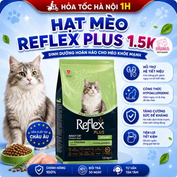 Combo 2 túi Hạt Cho Mèo Reflex Plus Cao Cấp - Hỗ Trợ Tiêu Hóa, Mèo Triệt Sản, Tiết niệu