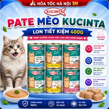 Pate Mèo Kucinta Lon 400g – Thức Ăn Ướt Giàu Dinh Dưỡng, Tiết Kiệm