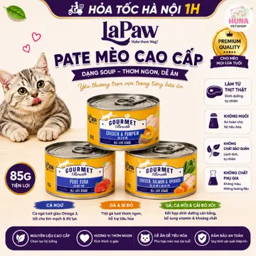 Pate laPaw Gourmet Cho Mèo Mọi Lứa Tuổi 85g - Soup