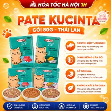 Pate Kucinta Gói 80g Cho Mèo Trưởng Thành - Thức Ăn Ướt Dinh Dưỡng Từ Thái Lan