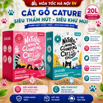 Cát Gỗ Vệ Sinh Cature - Công Nghệ Tự Nhiên, Sạch Thơm Tuyệt Đối - Thùng 20L 8Kg
