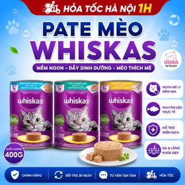 Pate whiskas cho mèo lon 400g vị cá ngừ cá biển